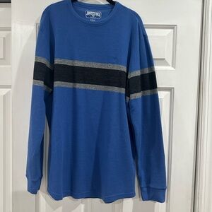 American Eagle Outfitters Blue Long Sleeve Tee with Stripes